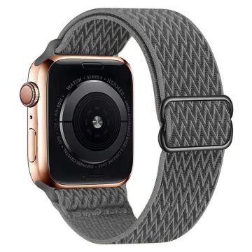 Apple Watch Series 49mm - 45mm - 44mm - 42mm Universal Watch Band Elastinen nailonhihna - Tummanharmaa