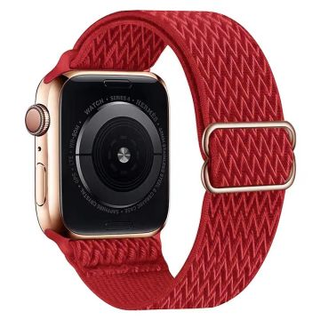 Apple Watch Series 49mm - 45mm - 44mm - 42mm Universal Watch Band Elastinen nailonhihna - Punainen