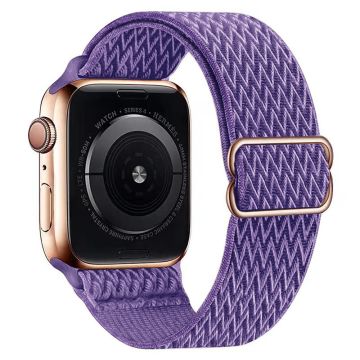 Apple Watch Series 49mm - 45mm - 44mm - 42mm Universal Watch Band Elastinen nailonhihna - Sininen Violetti