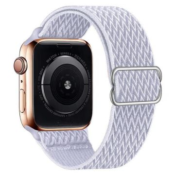 Apple Watch Series 49mm - 45mm - 44mm - 42mm Universal Watch Band Elastinen nailonhihna - Sininen Valkoinen