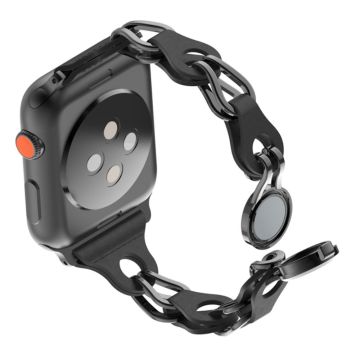 Apple Watch Series 49mm - 45mm - 44mm - 42mm Universal Magnetic Chain Style -kellonauha - Musta