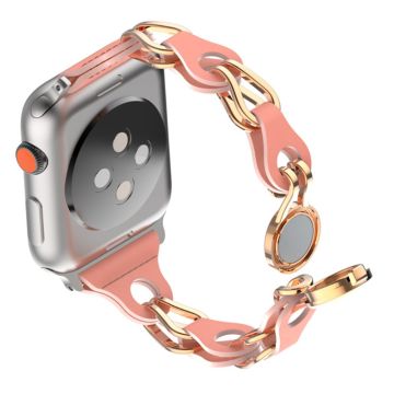 Apple Watch Series 49mm - 45mm - 44mm - 42mm Universal Magnetic Chain Style -kellonauha - Pähkinä Punainen