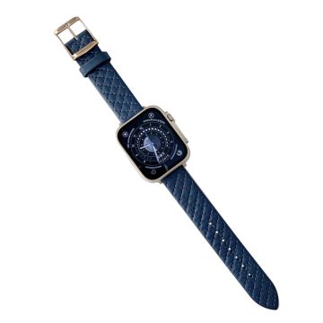 Apple Watch Series 49mm - 45mm - 44mm - 42mm Universal Nahkakellonauha Rannehihna - Sininen