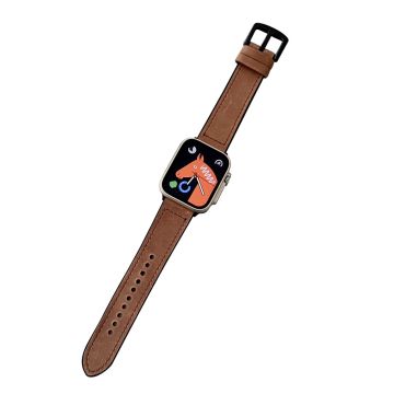 Apple Watch Series 49mm - 45mm - 44mm - 42mm Universal Watch Band Matte Strap - Tumman Ruskea