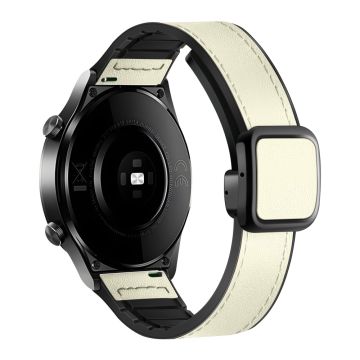 Samsung Galaxy Watch6 / Garmin Venu Sq 2 Kellon ranneke 20mm PU nahka ja joustava hihna - Beige