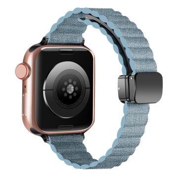 Apple Watch Series 49mm - 45mm - 44mm - 42mm Universal Slim Magneettinen ranneke - Denim Sininen