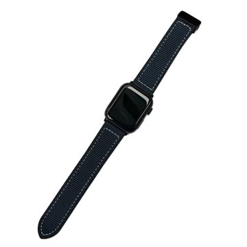 Apple Watch 49mm / 45mm / 44mm / 42mm magneettinen nailoninen kellohihna - Keskiyön Sininen