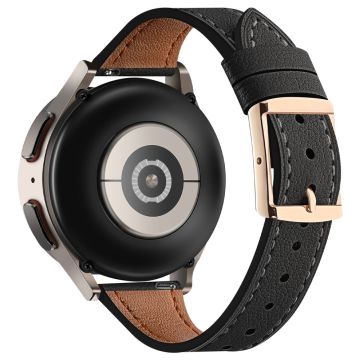 20mm Universal Smart Watch Band Aito lehmännahkahihna - Musta