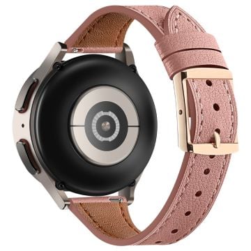 20mm Universal Smart Watch Band Aito lehmännahkahihna - Tumma Vaaleanpunainen