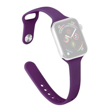 Apple Watch 49mm / 45mm / 44mm / 42mm ohuet silikonirannekkeet - Tumma Violetti