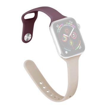 Apple Watch 49mm / 45mm / 44mm / 42mm ohuet silikonirannekkeet - Savu Violetti + Starlight