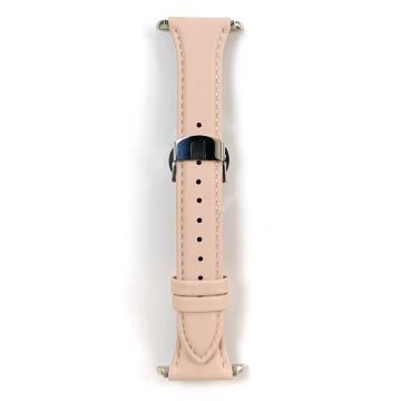 Apple Watch Series 49mm / 45mm / 44mm / 42mm lehmännahkainen kellonauhan vaihtohihna - Pinkki / Hopea