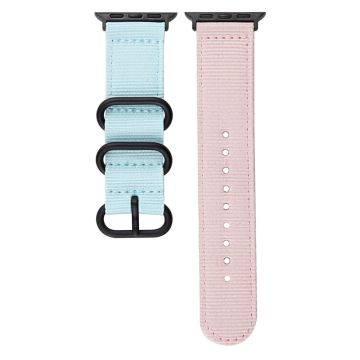 Apple Watch 49mm / 45mm / 44mm / 42mm Nylon Band Sport rannehihna - Sininen + Pinkki