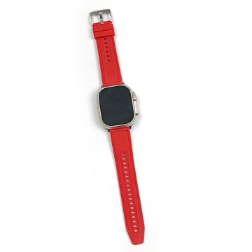 Apple Watch 49mm / 45mm / 44mm / 42mm nahka- ja silikonikellonauha - Ruusu