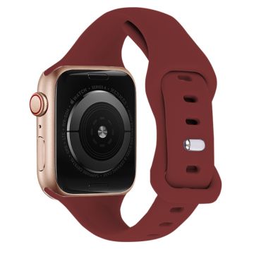 KALEBOL Apple Watch 49mm / 45mm / 44mm / 42mm ohut kelloranneke, koko: S / M - Viininpunainen