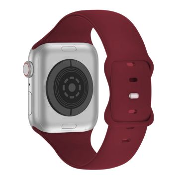 KALEBOL Apple Watch 49mm / 45mm / 44mm / 42mm silikoninen kellonauha, koko: L - Viininpunainen