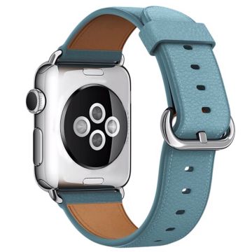 Apple Watch 49mm / 45mm / 44mm / 42mm aito naudannahkainen kellonhihna - Taivaansininen