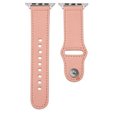 Apple Watch 49mm / 45mm / 44mm / 42mm aito naudannahkainen ranneke - Pinkki