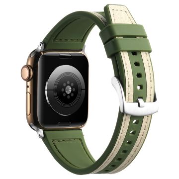 Apple Watch 49mm / 45mm / 44mm / 42mm kelloranneke - Valkoinen + Vihreä