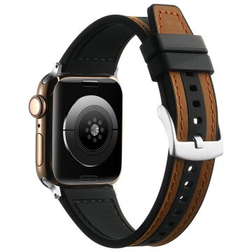 Apple Watch 49mm / 45mm / 44mm / 42mm kelloranneke - Tumman Ruskea + Musta