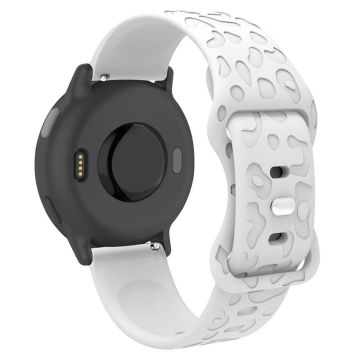 Coros Watch GT 4 41mm / Garmin Venu 3S 18mm kellonauha Leopardin kuvioinen silikonirannehihna - Valkoinen