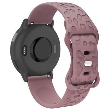 Coros Watch GT 4 41mm / Garmin Venu 3S 18mm kellonauha Leopardin kuvioinen silikonirannehihna - Savu Violetti