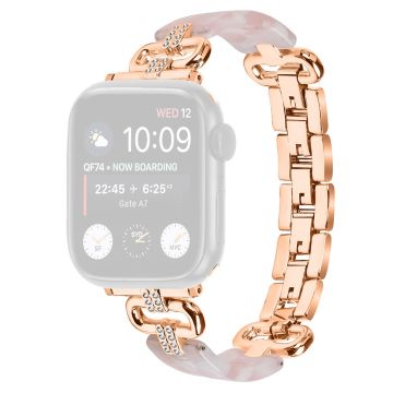 Apple Watch 49mm / 45mm / 44mm / 42mm hartsiranneke - Ruusukulta + Pinkki