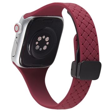 Apple Watch 49mm / 45mm / 44mm / 42mm silikoninen ranneke - Viininpunainen