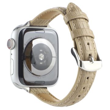 Krokotiili tekstuuri hihna Apple Watch 49mm / 45mm / 44mm / 42mm nahkahihna - Khaki