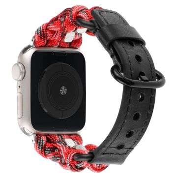 Apple Watch 49mm / 45mm / 44mm / 42mm Nuts Decor -kellonauha - Musta + Punainen Naamio