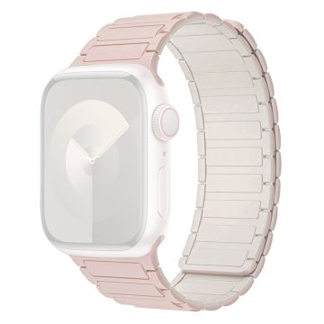 Apple Watch 49mm / 45mm / 44mm / 42mm silikoniranneke - Pinkki + Starlight