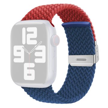 Apple Watch 49mm / 45mm / 44mm / 42mm Nylon rannekorun hihna - Punainen + Sininen