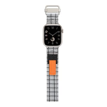 Apple Watch Series 49mm - 45mm - 44mm - 42mm - Universal Nylon kellonauha - Harmaat Ristikot