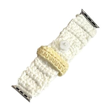 Apple Watch Series 49mm - 45mm - 44mm - 42mm Universal Knitting Rannekorun hihna - Beige