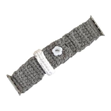 Apple Watch Series 49mm - 45mm - 44mm - 42mm Universal Knitting Rannekorun hihna - Harmaa