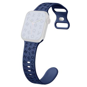 Apple Watch Series 49mm - 45mm - 44mm - 42mm Universal Silicone Watch Strap - Keskiyön Sininen