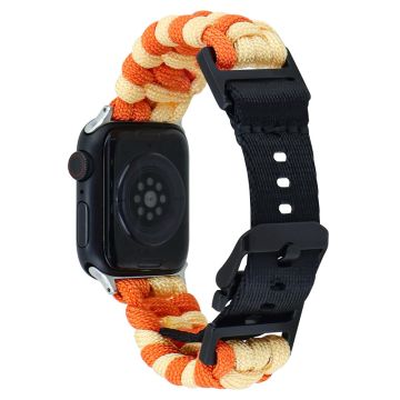 Apple Watch Series 49mm - 45mm - 44mm - 42mm Universal Watch Band Nylon Rope Strap - Oranssi + Keltainen