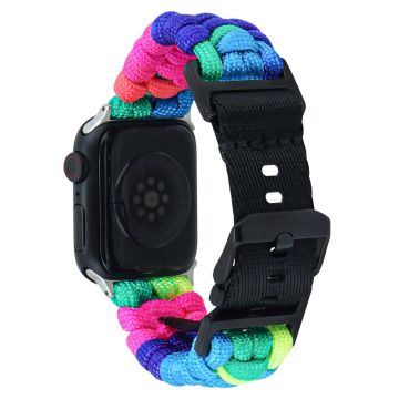 Apple Watch Series 49mm - 45mm - 44mm - 42mm Universal Watch Band Nylon Rope Strap - Monivärinen