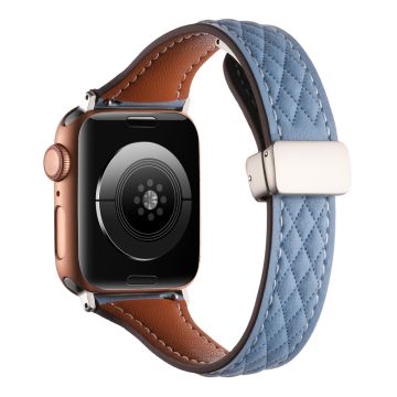 Aito naudannahkaranneke Apple Watch Series 49mm - 45mm - 44mm - 42mm Universal Strap - Taivaansininen