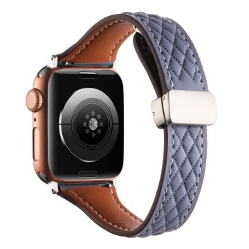 Aito naudannahkaranneke Apple Watch Series 49mm - 45mm - 44mm - 42mm Universal Strap - Siniharmaa