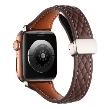 Aito naudannahkaranneke Apple Watch Series 49mm - 45mm - 44mm - 42mm Universal Strap - Punaruskea