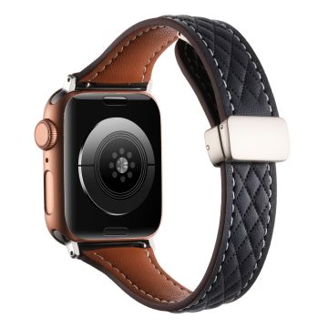 Aito naudannahkaranneke Apple Watch Series 49mm - 45mm - 44mm - 42mm Universal Strap - Musta