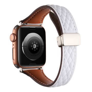 Aito naudannahkaranneke Apple Watch Series 49mm - 45mm - 44mm - 42mm Universal Strap - Valkoinen