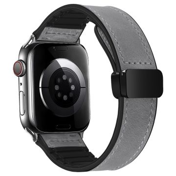 Apple Watch Series 49mm - 45mm - 44mm - 42mm Universal Aito naudannahkaranneke - Harmaa