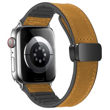 Apple Watch Series 49mm - 45mm - 44mm - 42mm Universal Aito naudannahkaranneke - Crazy Horse / Vaalean Ruskea