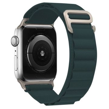 KALEBOL Apple Watch Series 49mm - 45mm - 44mm - 42mm yleiskäyttöinen nailon kellonauha - Mustanvihreä