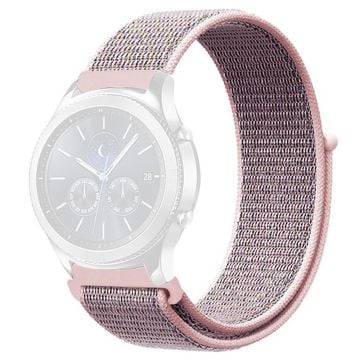 KALEBOL KLB-NLHH-001 Samsung Galaxy Watch6 / Watch6 Classic kellon hihna 20mm Nylon Loop ranneke - Vaalea Pinkki