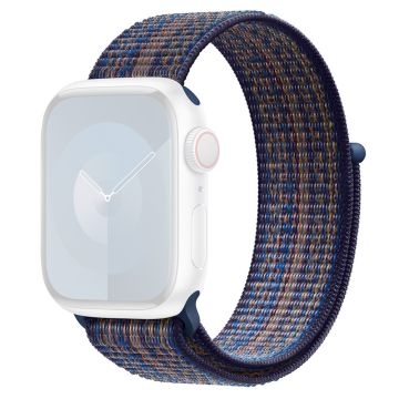 KALEBOL Apple Watch Series 49mm - 45mm - 44mm - 42mm yleiskäyttöinen nailon kellonauha - Safiiri + Oranssi