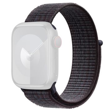 KALEBOL Apple Watch Series 49mm - 45mm - 44mm - 42mm yleiskäyttöinen nailon kellonauha - Musta + Sininen