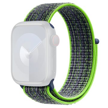 KALEBOL Apple Watch Series 49mm - 45mm - 44mm - 42mm yleiskäyttöinen nailon kellonauha - Kirkkaan Vihreä + Sininen